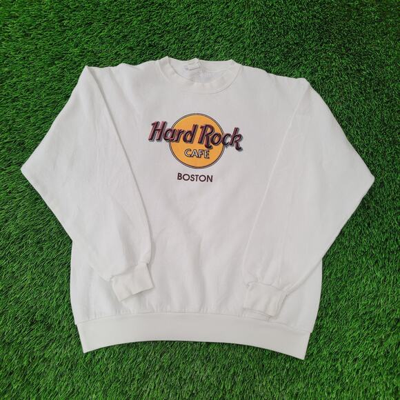Vintage Hard-Rock Cafe Boston Sweatshirt Large 22x25 Baggy - Picture 1 of 14